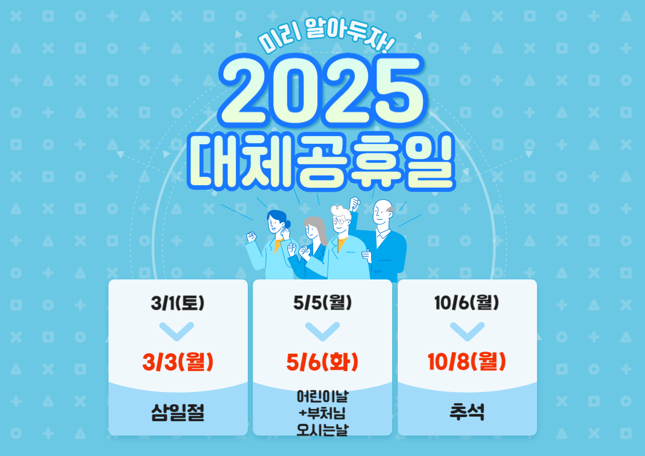 2025년 공휴일
대체공휴일